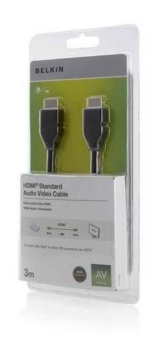 كابل الفيديو والصوت HDMI  3 أمتار من بلكين - أسود (F3Y017CP3M-BLK)