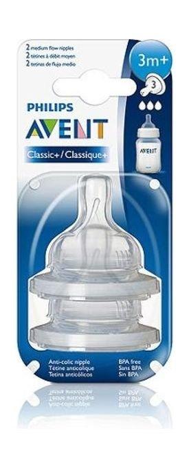 Philips Avent Classic+ Anti Colic Silicon Teat 2pcs - 3m+