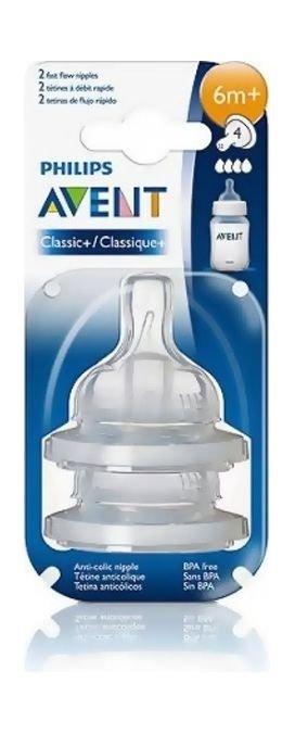 Philips Avent Classic+ Anti Colic Silicon Teat 2pcs - 6m+