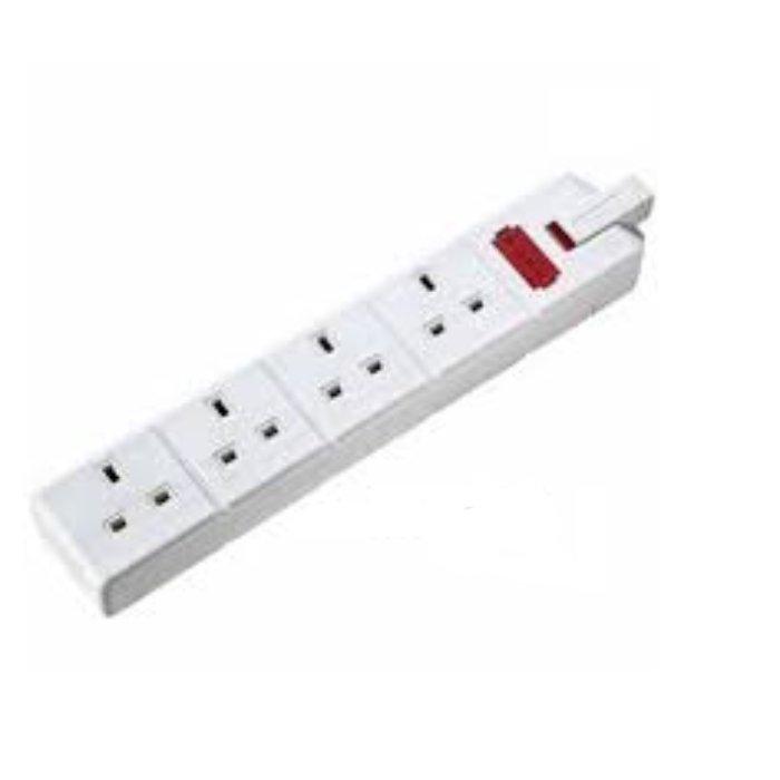 Masterplug EXS1344 4m 4-Gang Permaplug Heavy Duty Extension Lead - White