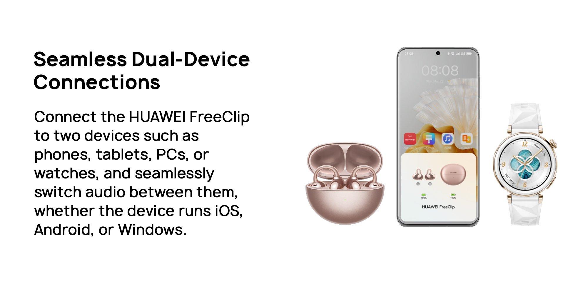 Pre-Order Huawei FreeClip Earbud Rose Gold+Pink Band9| Xcite