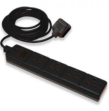 كابل الطاقة الكهربائية  ٤ مآخذ ٤ متر من ماستر - أسود