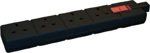 كابل الطاقة الكهربائية  ٤ مآخذ ٤ متر من ماستر - أسود