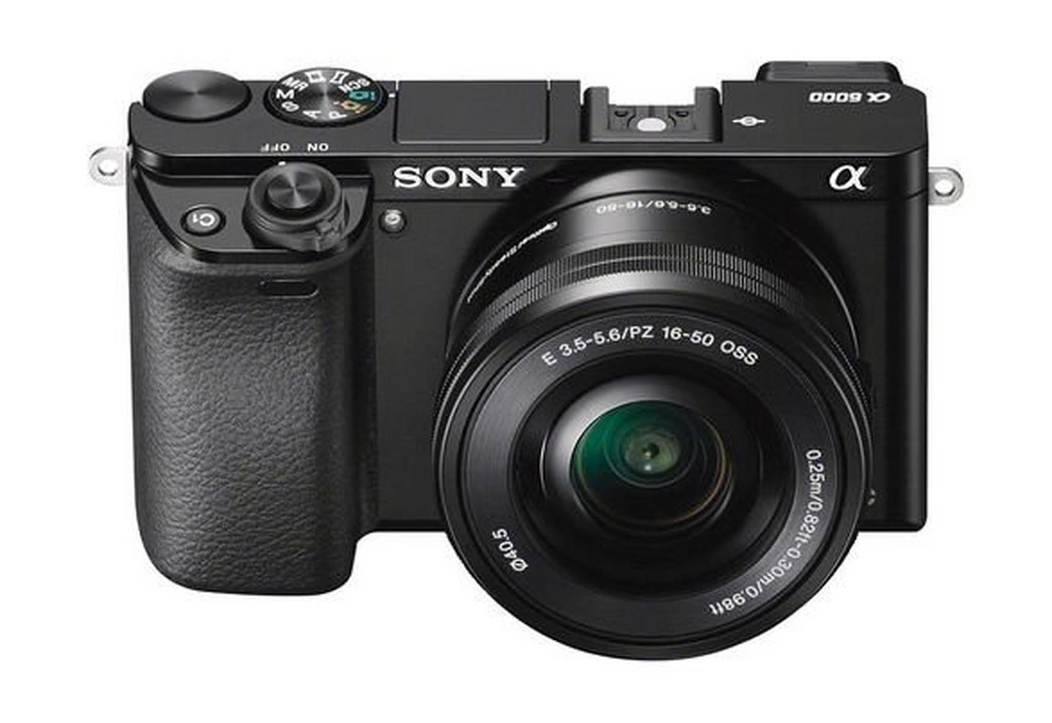 كاميرا سوني ألفا الرقمية بدون مرآة مع عدسة ١٦-٥٠ ملم - أسود (a6000)