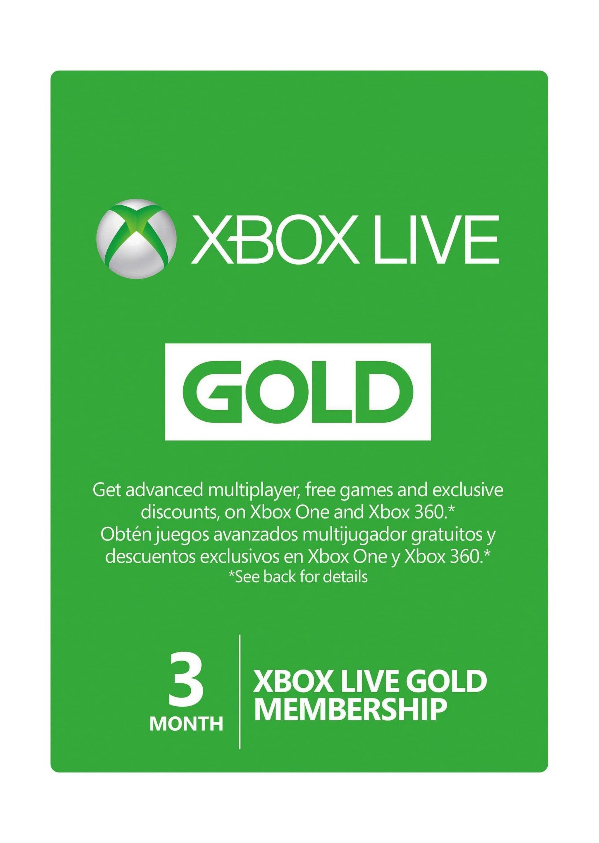 Xbox Live 3-Month Gold Membership Card - Instant Email Delivery (U.S. Account)