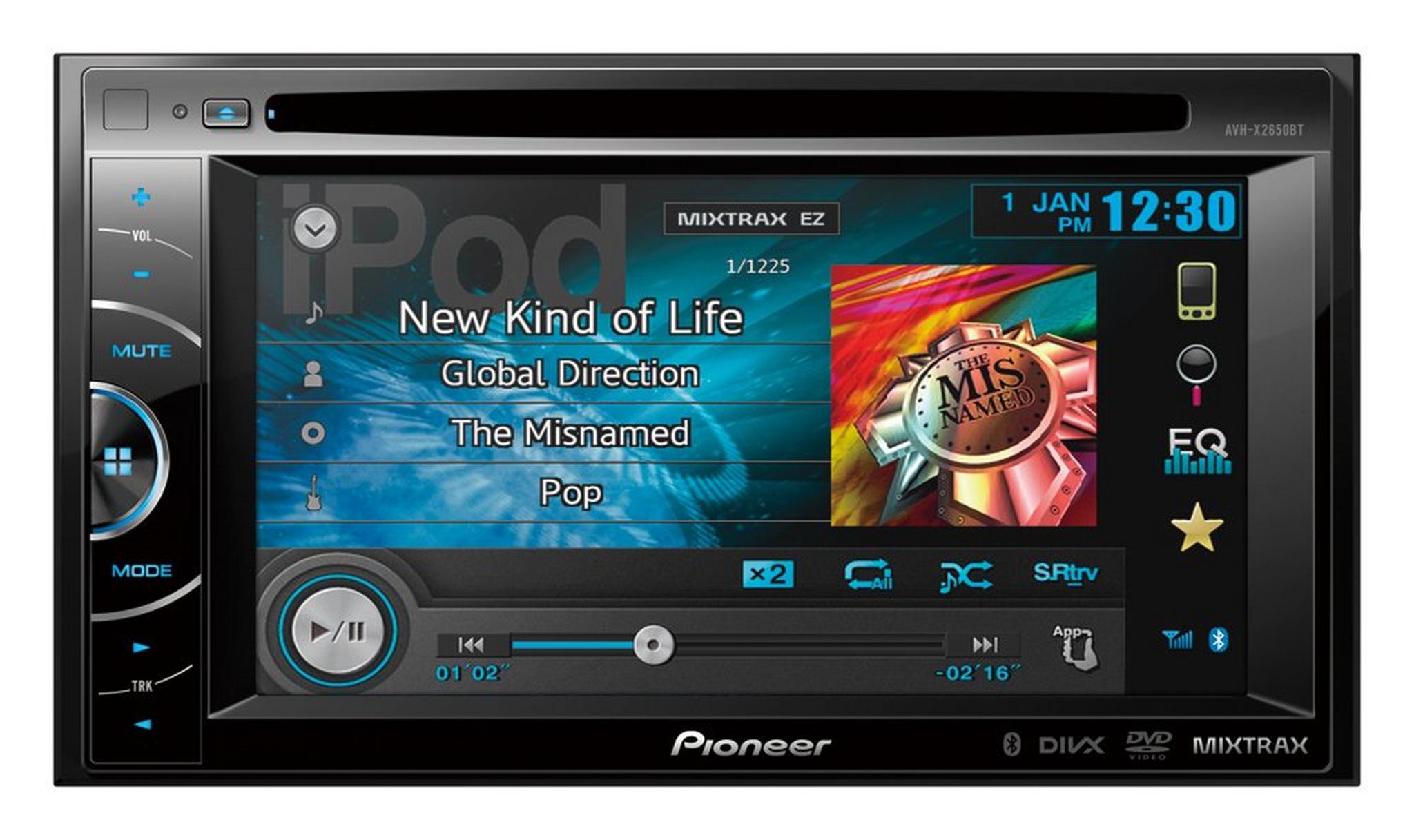 Pioneer Double-Din DVD Multimedia Touchscreen Car Stereo - Black  AVH-X2650 BT