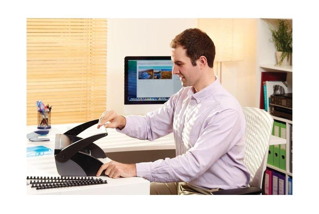 GBC CombBind C100 Binding Machine 19mm Comb Punch Capacity 9 Sheets, Bind Capacity 160 Sheets - Black (4401843)