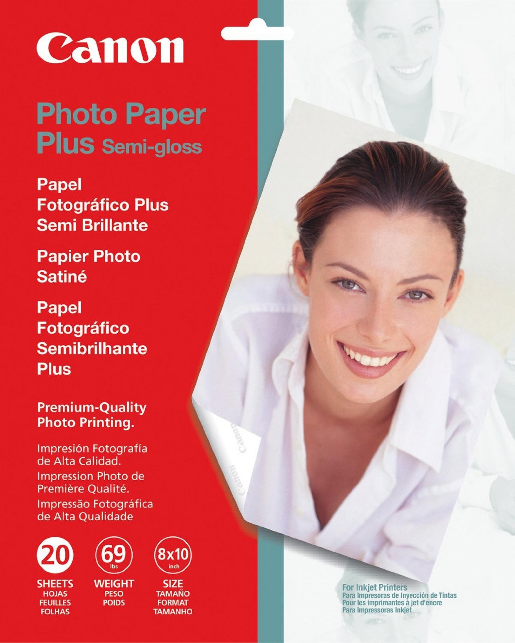 Canon SG-201 Photo Paper Plus Semi-Gloss 8 x 10-inch - 20 Sheets