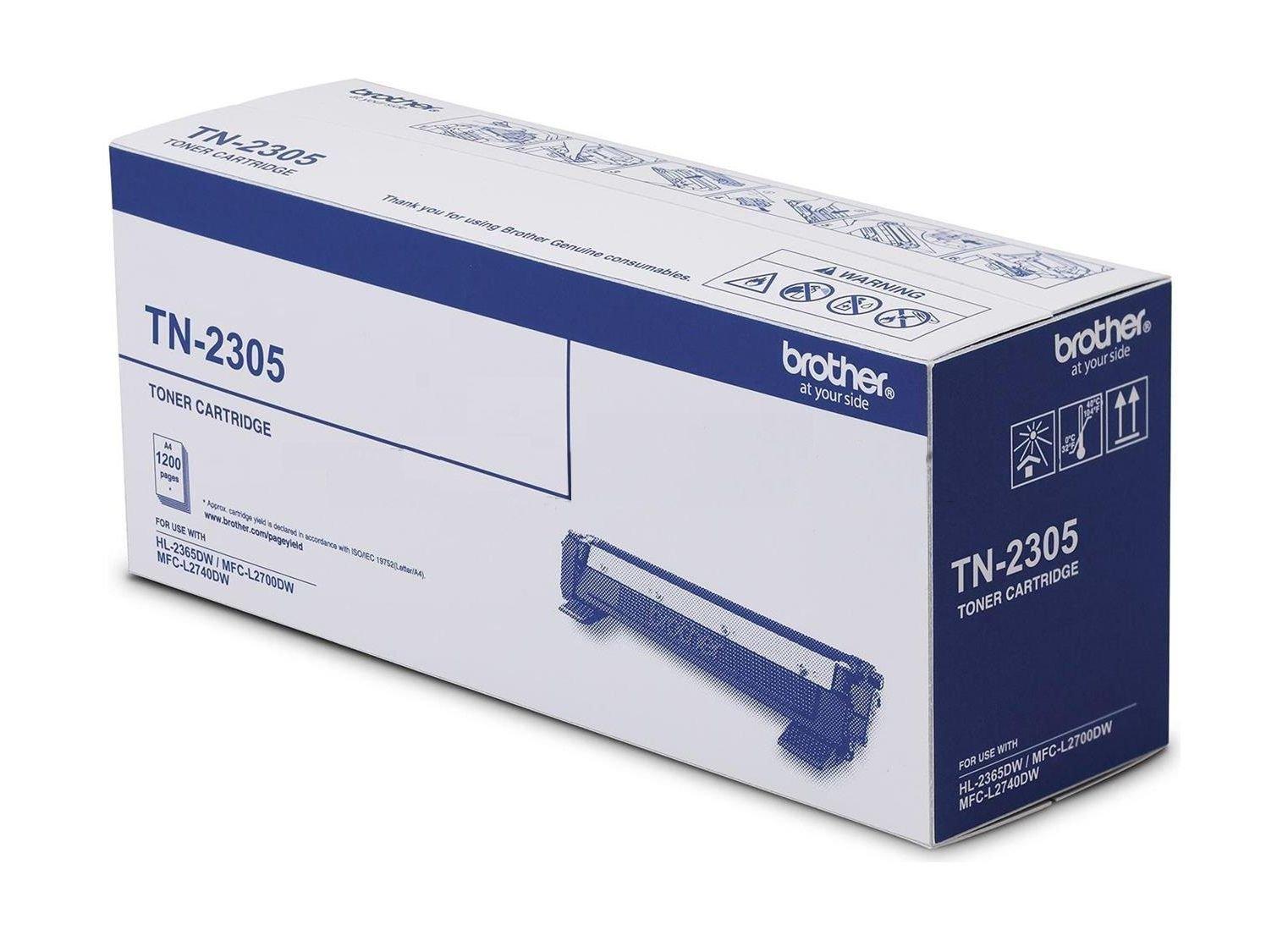 Buy Brother toner tn2305b for laserjet printing 1200 page yield - black (single colour pack) in Kuwait