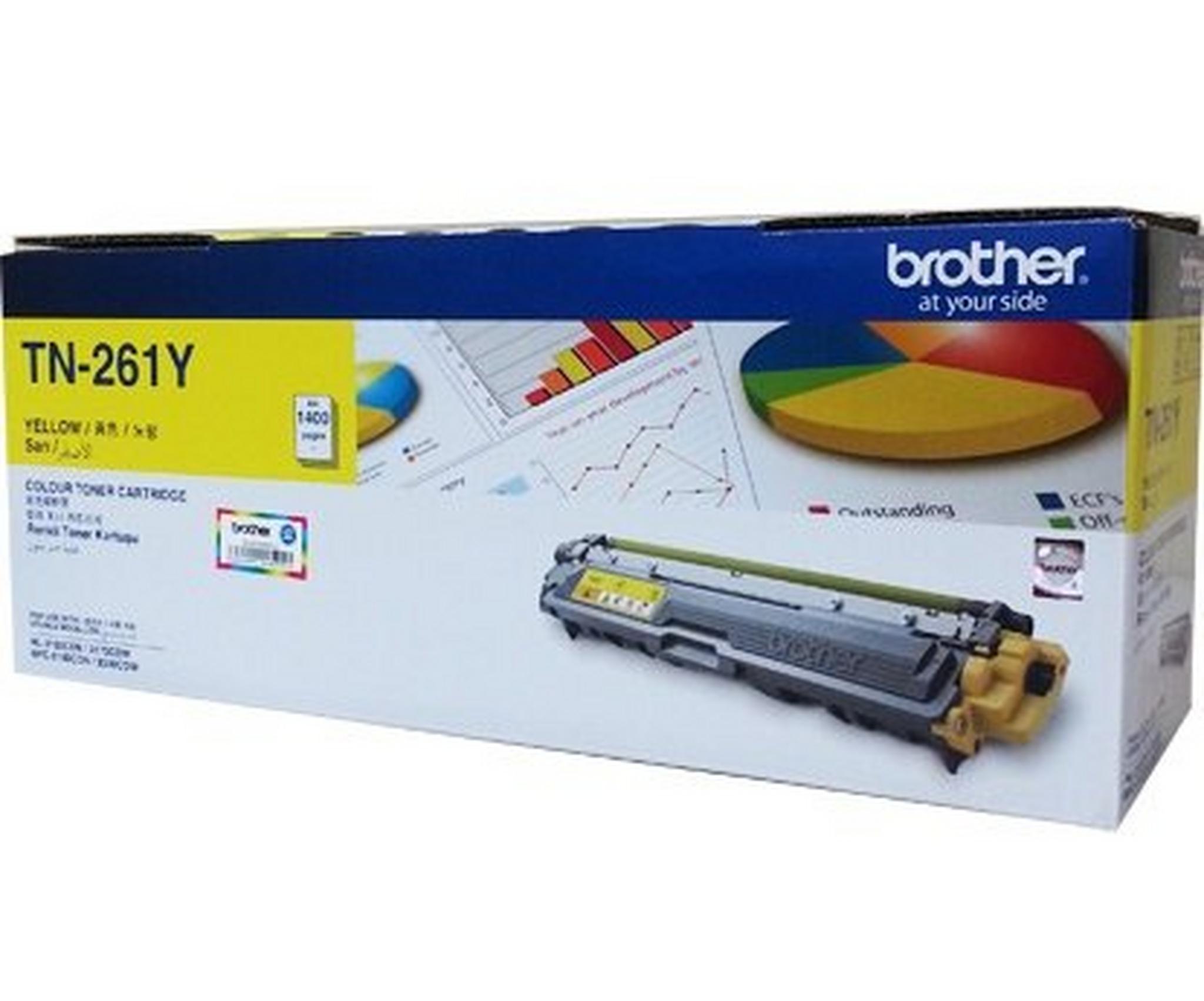 BROTHER Toner TN261Y for LaserJet Printing 1400 Page Yield - Yellow (Single Colour Pack)