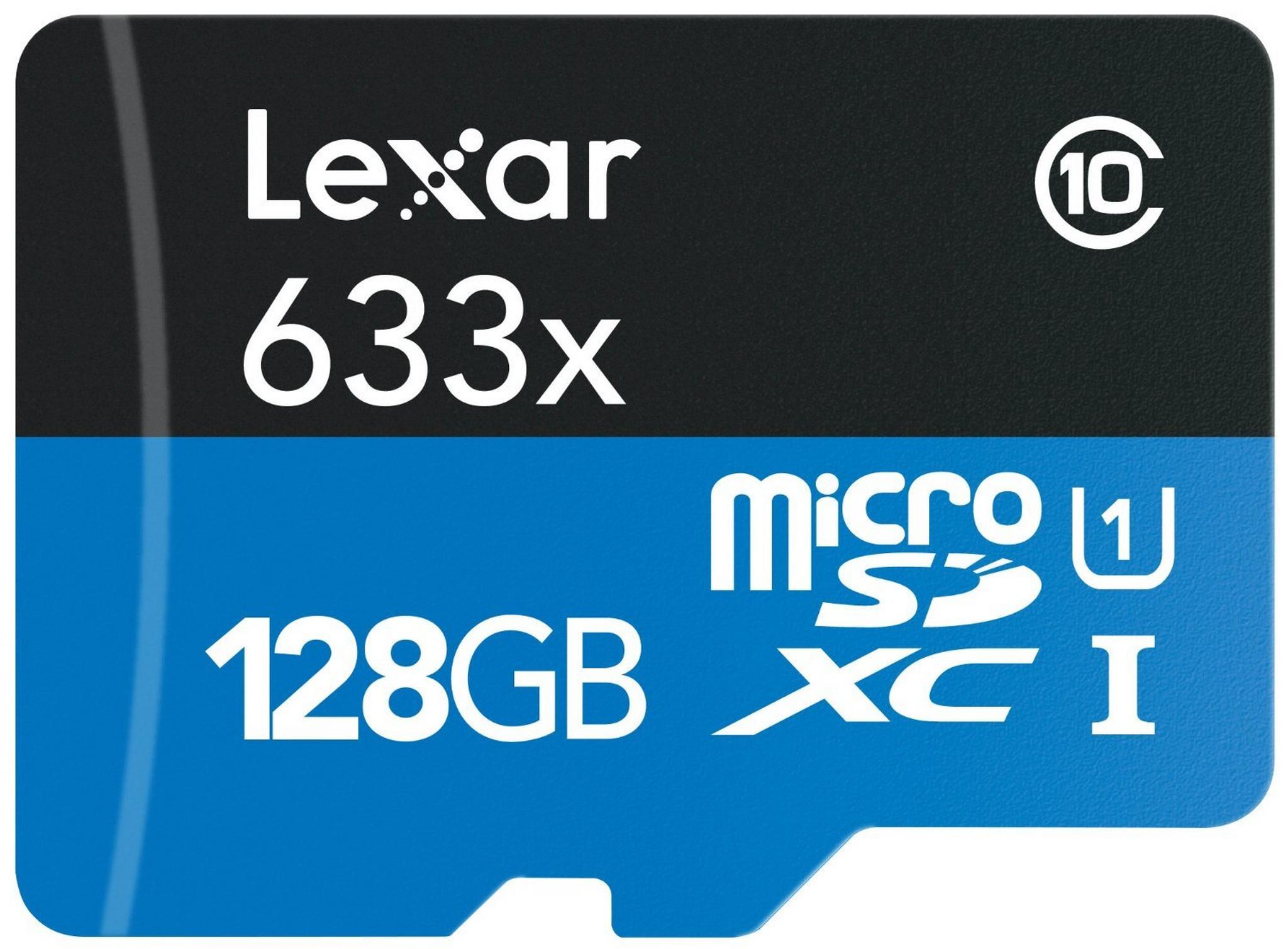 بطاقة ذاكرة مايكرو اس دي اتش سي/ مايكرو اس دي أكس سي عالية الأداء من ليكسر- ١٢٨ جيجابايت