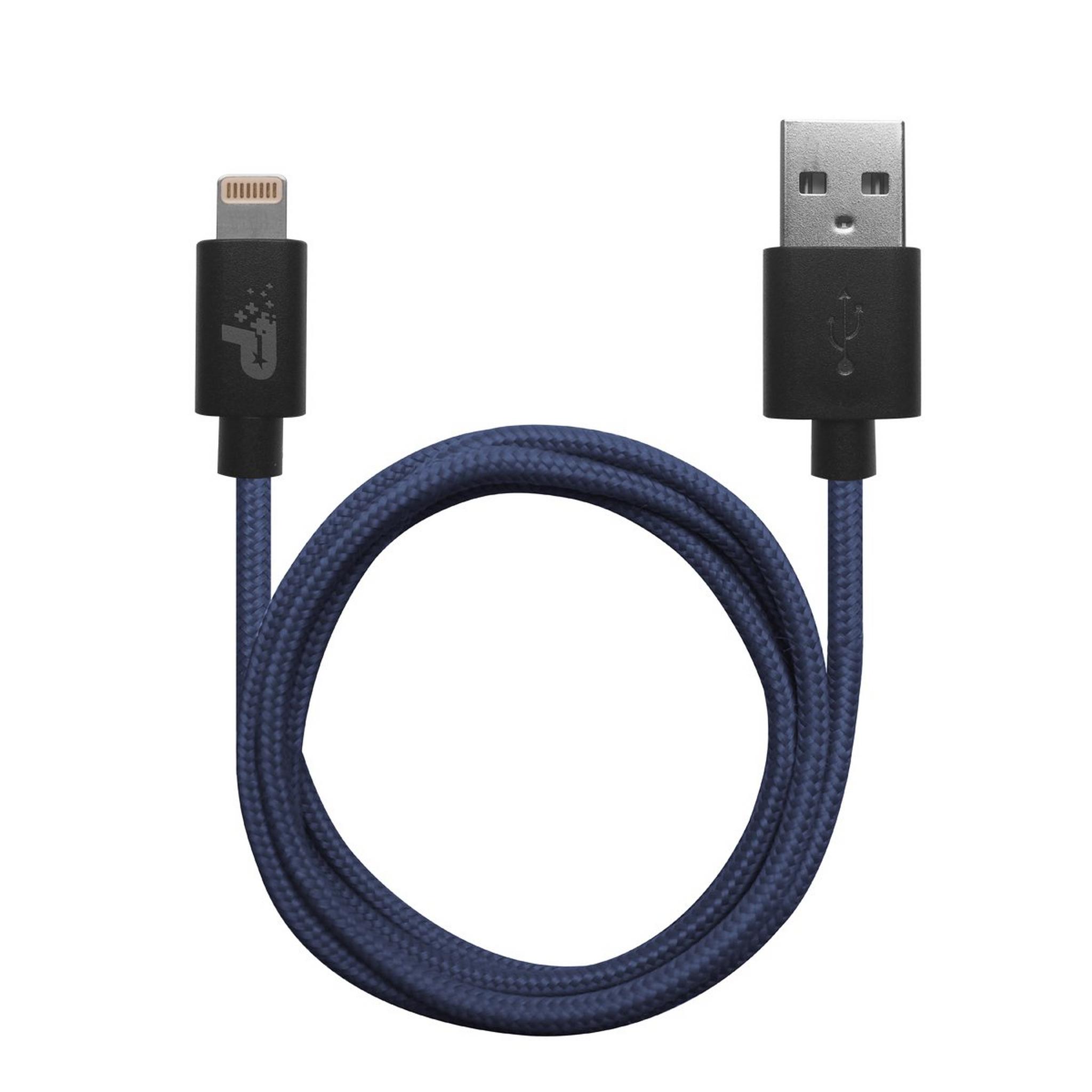Patriot Woven USB to Lightning Cable 1 meter - Navy Blue