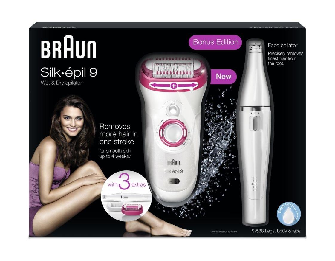Braun Silk-épil 9 SkinSpa Wet & Dry Epilator +Face (SE9-538)