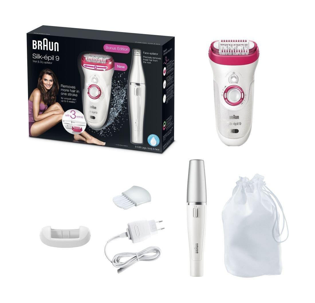 Braun Silk-épil 9 SkinSpa Wet & Dry Epilator +Face (SE9-538)