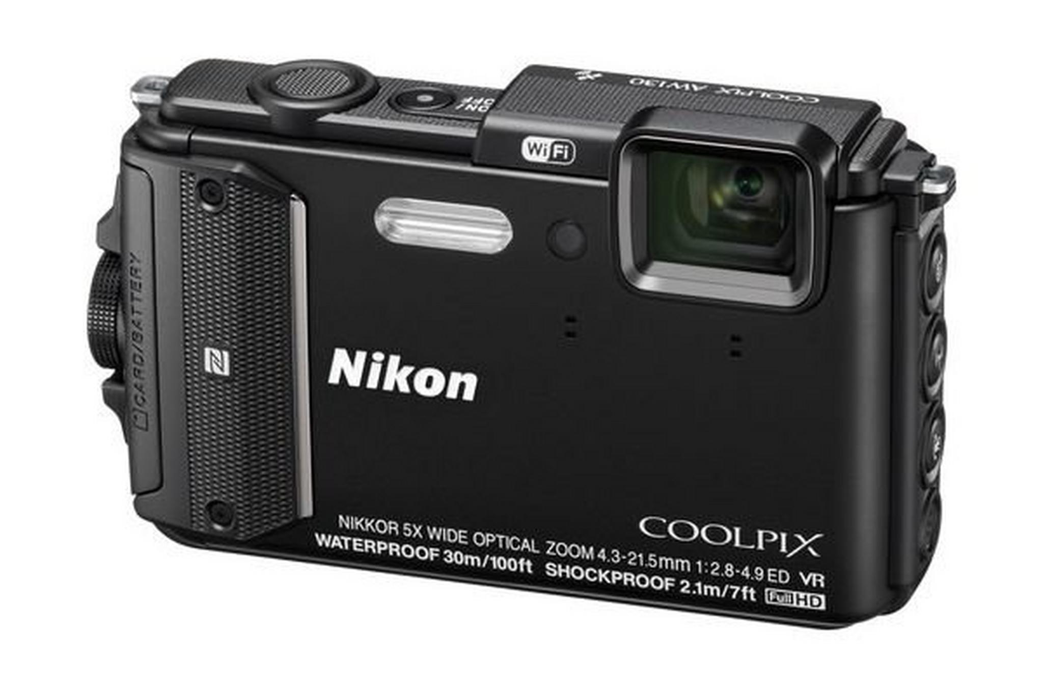 كاميرا نيكون كوولبيكس إيه دبليو١٣٠ الرقمية - ١٦ ميجا بكسل ومضادة للماء - أسود - AW130