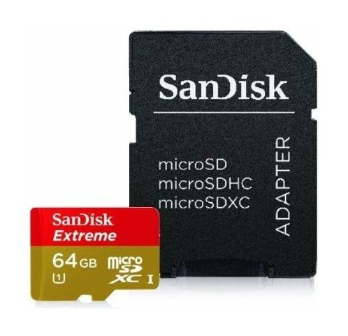 SanDisk SDSDQXN Extreme MicroSDHC 64GB Memory Card + SD Adapter + Rescue