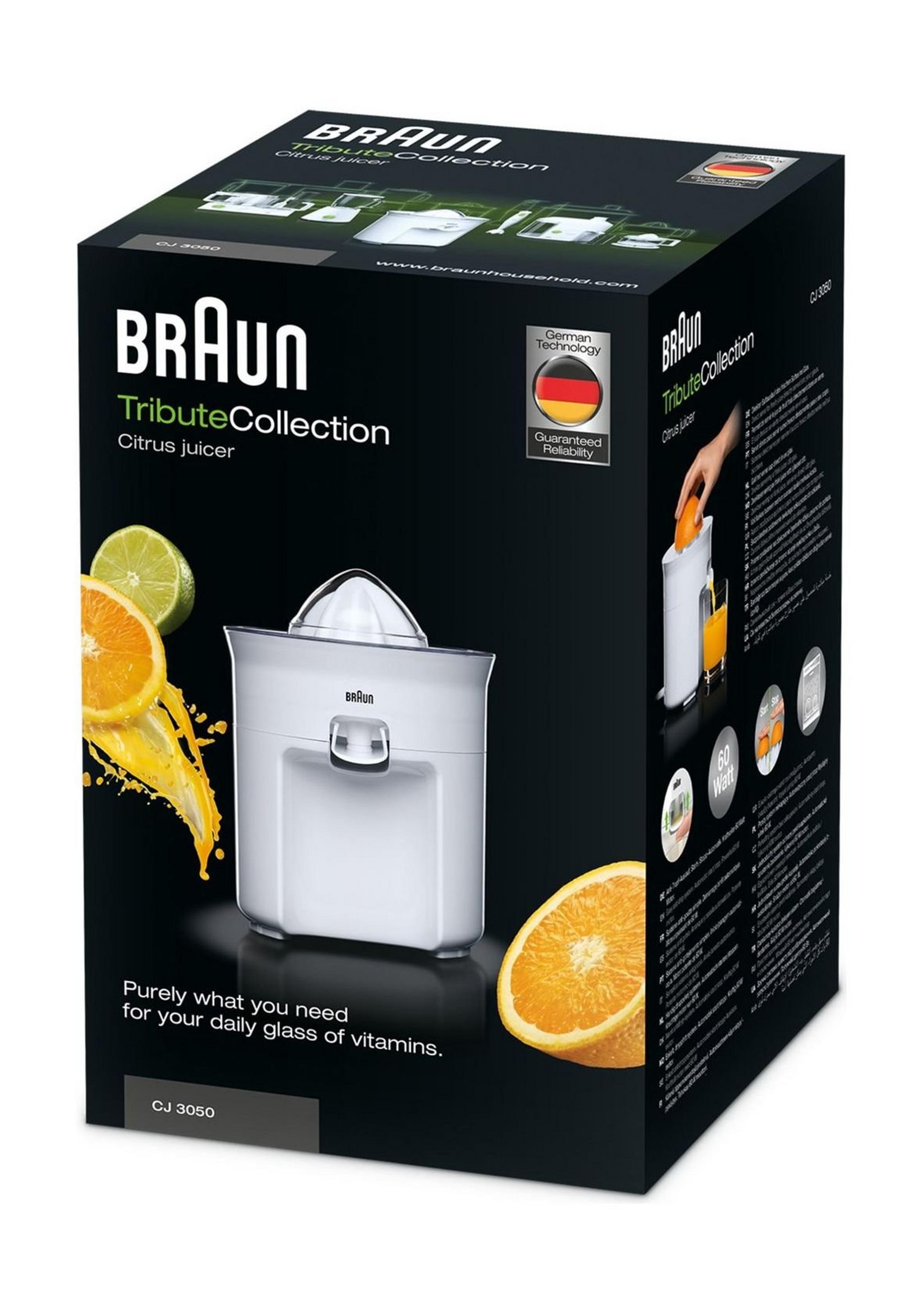 Braun Tribute Collection 60W Citrus Press - White CJ3050