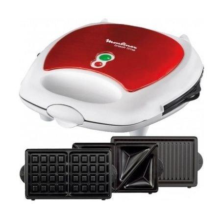 Moulinex 700W 3 In 1 Sandwich Maker (SW6125) – White / Red