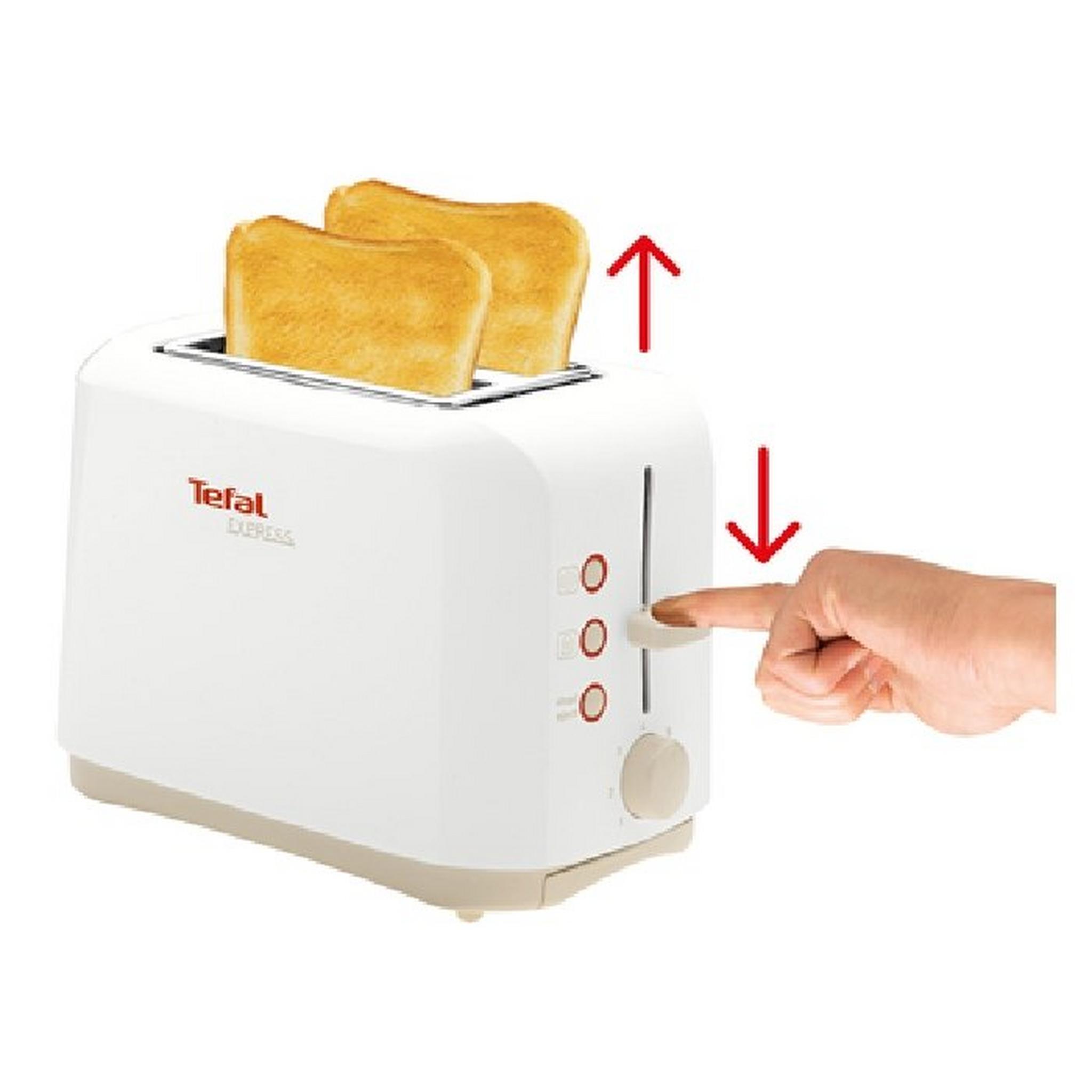 محمصة الخبز الكهربائية اكسبرس ٢ شريحة من تيفال – ٨٥٠ واط – أبيض (TT357170)