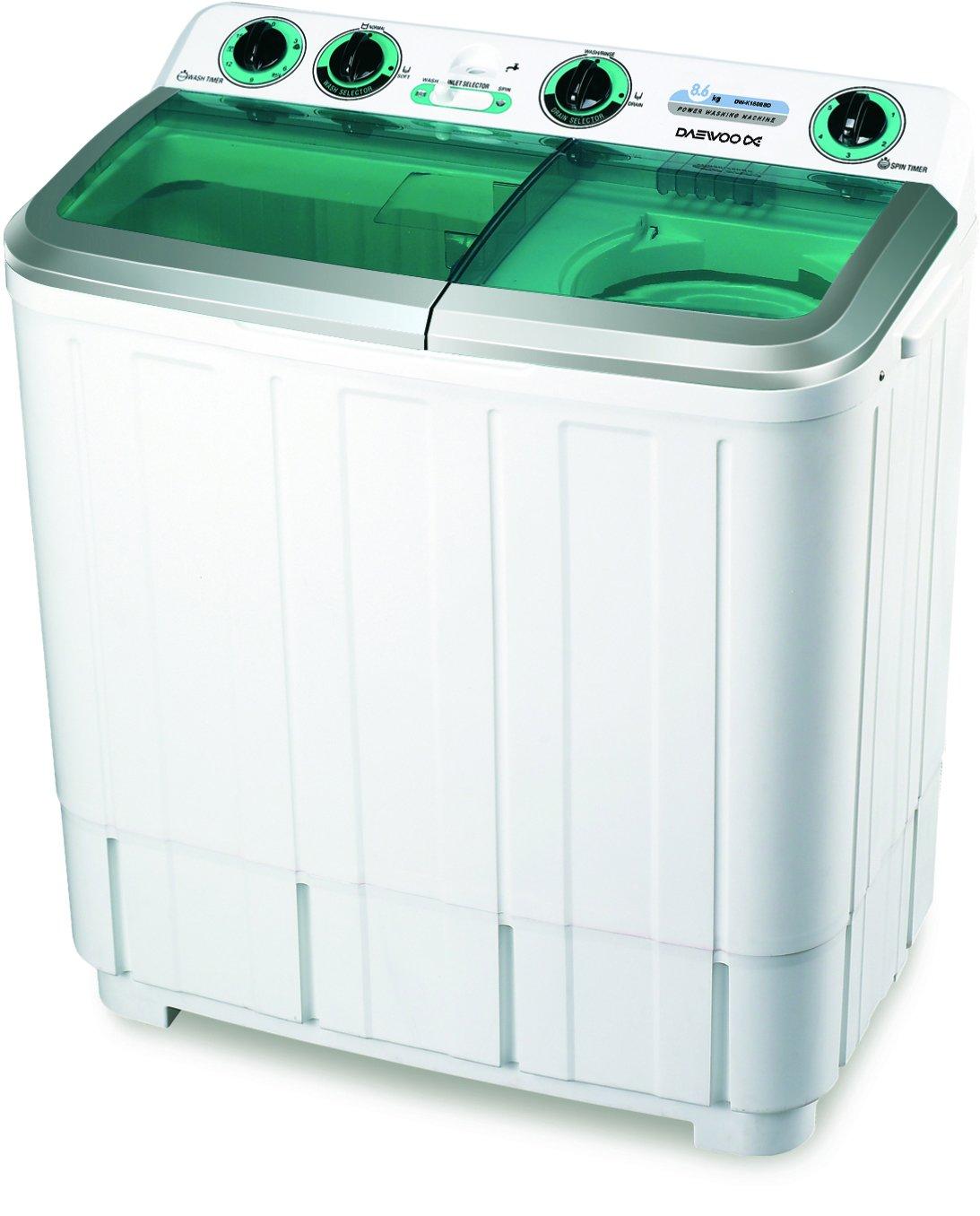 Daewoo 8kg Twin Tub Washing Machine - White K-180BSD