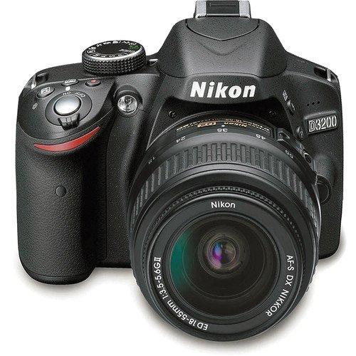 Nikon D3200 DSLR Camera with 18-55mm and 55-200mm Lenses - Black