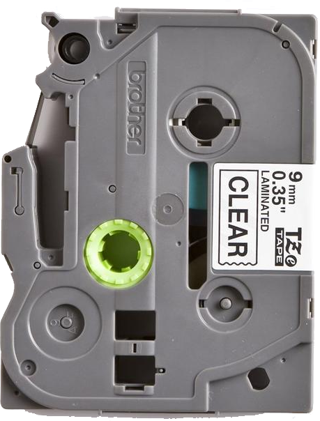 Brother Black On Clear Laminated Labeling Tape - 9mm (9TZ121)