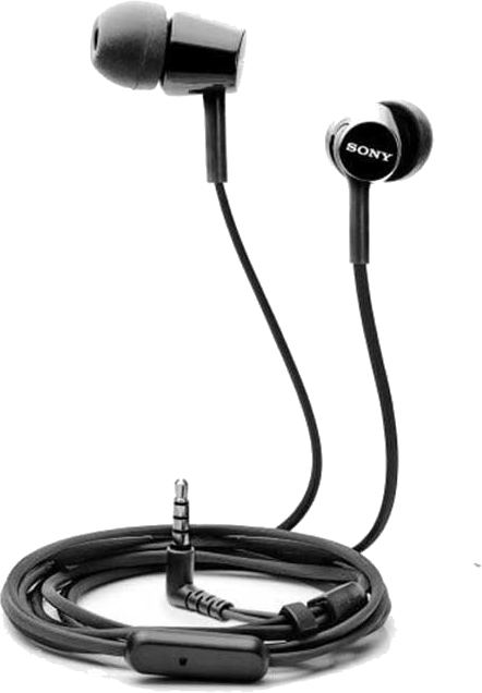 سماعة أذن سوني مع ميكروفون (MDREX15AP) - أسود