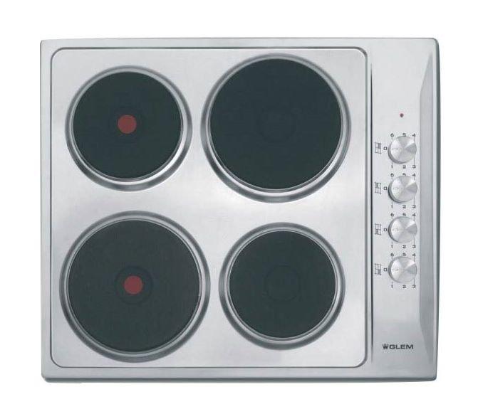 Glem Gas 4 Burners Electric Hob 60cm (P6LE0I) Silver Price in Kuwait