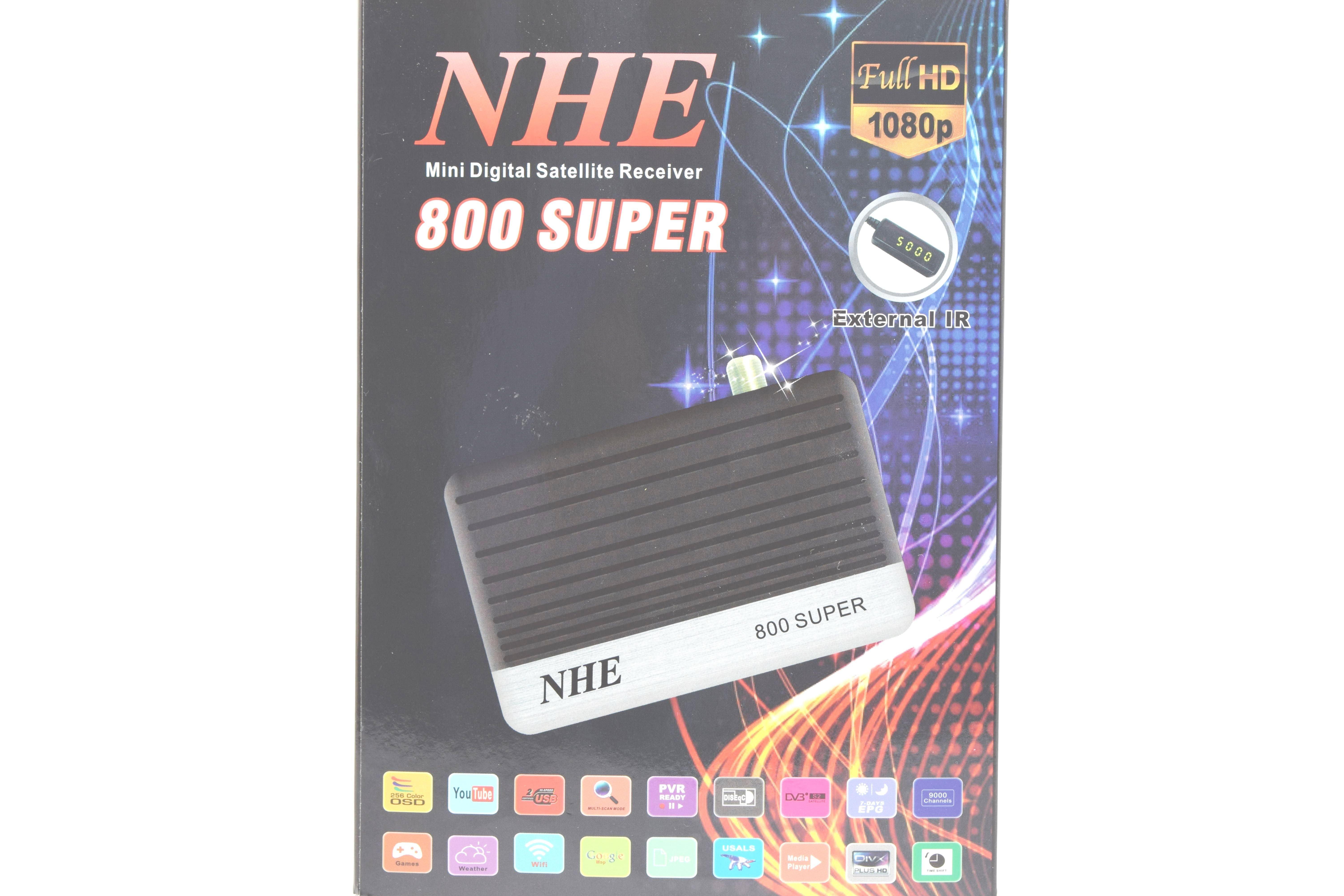 جهاز إستقبال أن اتش إي ميني كامل الوضوح مع دعم واي فاي ستالايت -أسود- NHE800