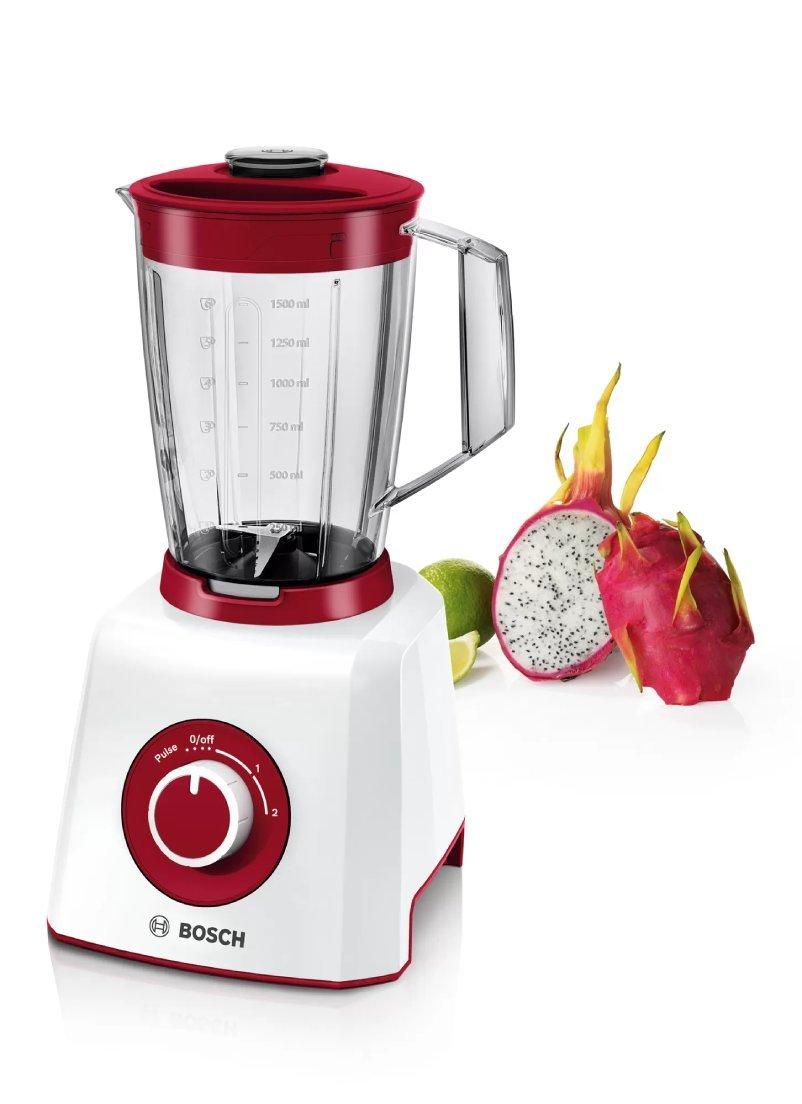 Bosch Liquidiser & Blender, 450 W, 1.5L, MMB12P4RGB - White/Red