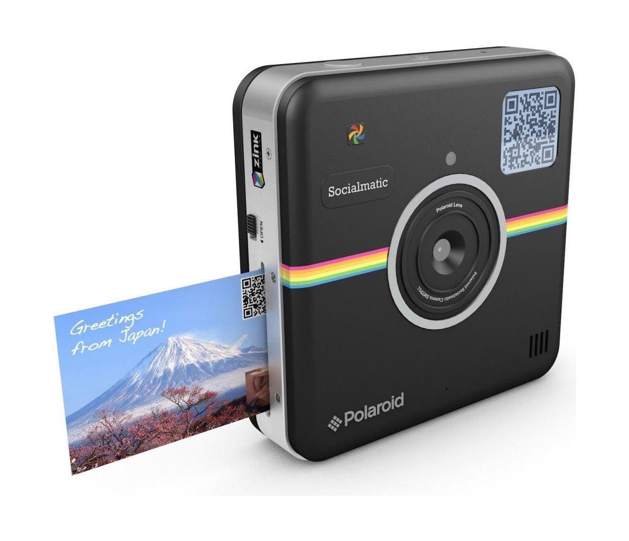 Polaroid SocialMatic 14MP WiFi Instant Film Camera Black + 16 GB Micro SD Card + Bluetooth Digital Photo Printer + Polaroid Zink 2x3-inch Film