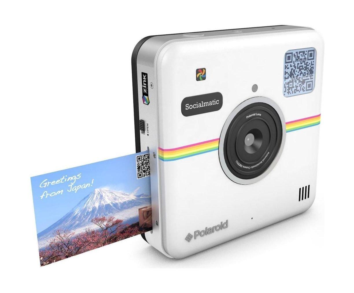 Polaroid SocialMatic 14MP WiFi Instant Film Camera - White + 16 GB Micro SD Card + Bluetooth Digital Photo Printer + Polaroid Zink 2x3-inch Film
