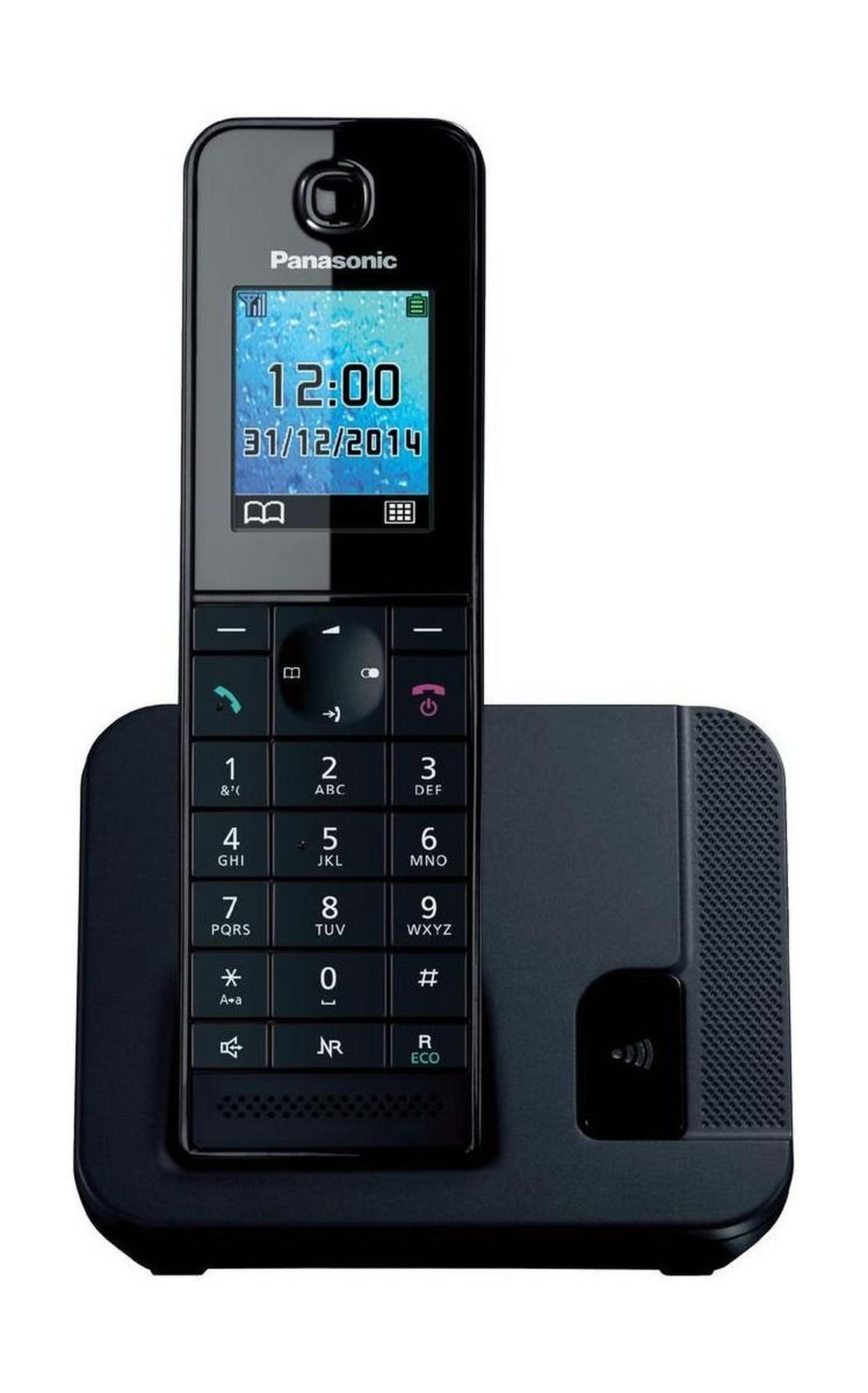 هاتف أرضي لاسلكي من باناسونيك – أسود – سلسة (KX-TG) - (KX-TGH210UEB)