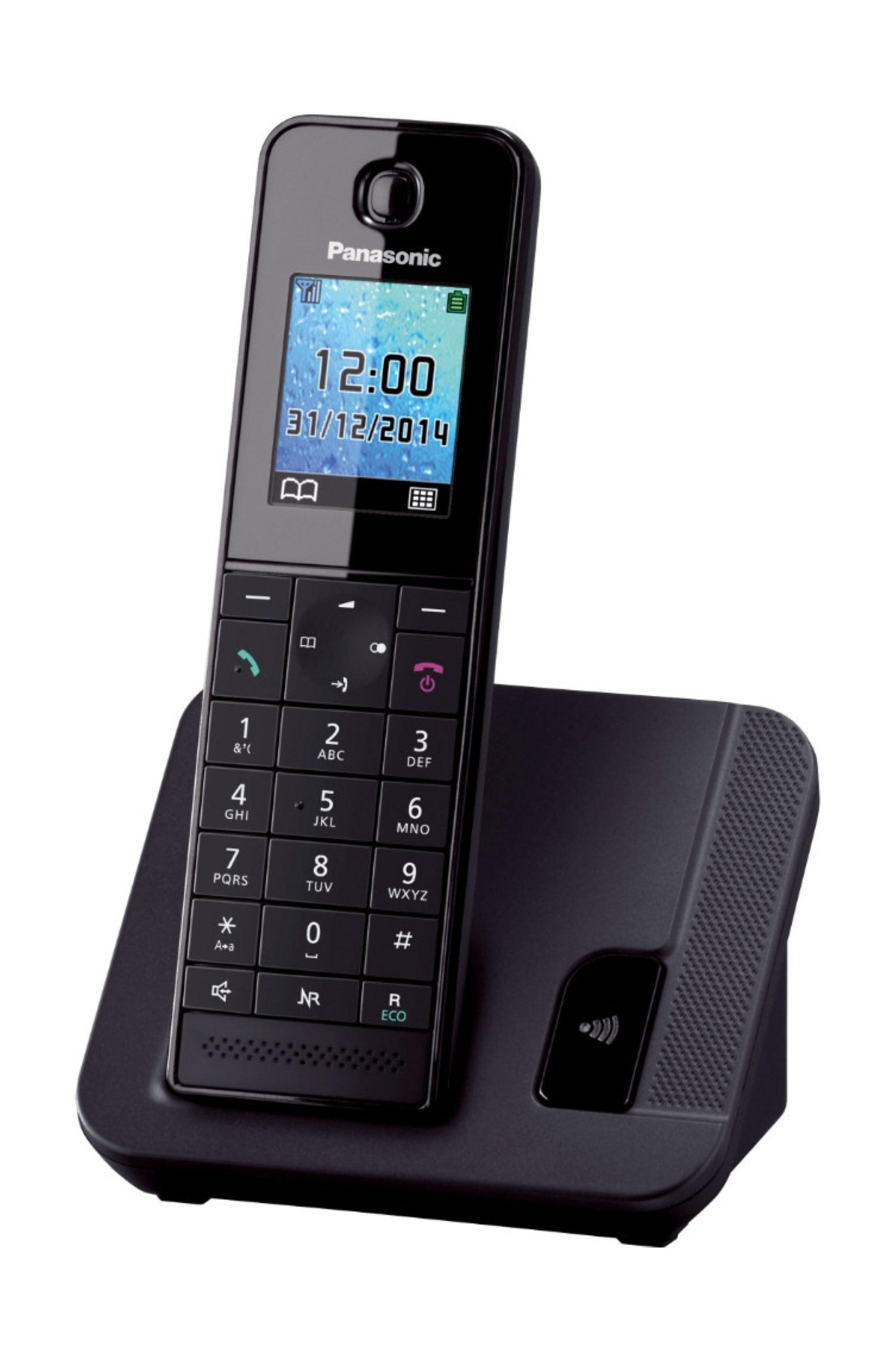 هاتف أرضي لاسلكي من باناسونيك – أسود – سلسة (KX-TG) - (KX-TGH210UEB)