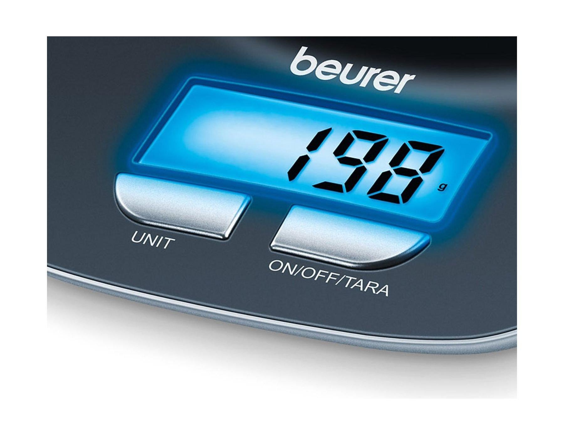 Beurer KS25 Kitchen Scale with Bowl and Illuminated Display