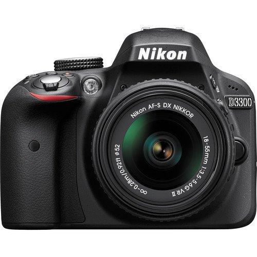 Nikon D3300 Digital SLR with 18-55MM Lens + Hama Tripod + Case Logic SLR Zoom Holster + Patriot SD card 32 GB