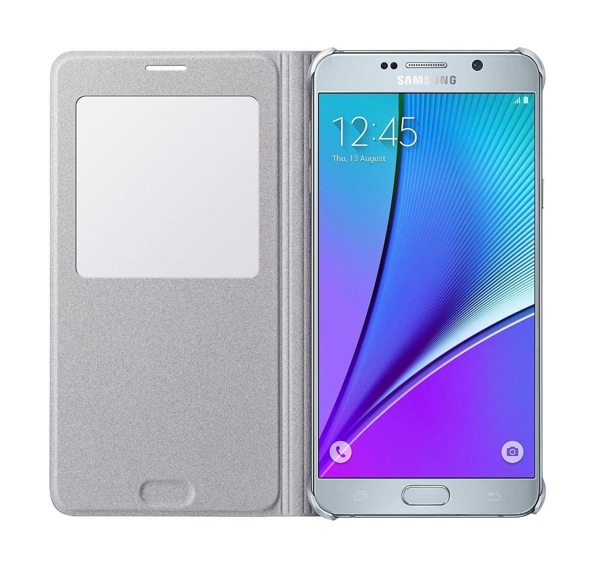 Samsung S-View Protective Flip Cover for Galaxy Note 5 - Silver
