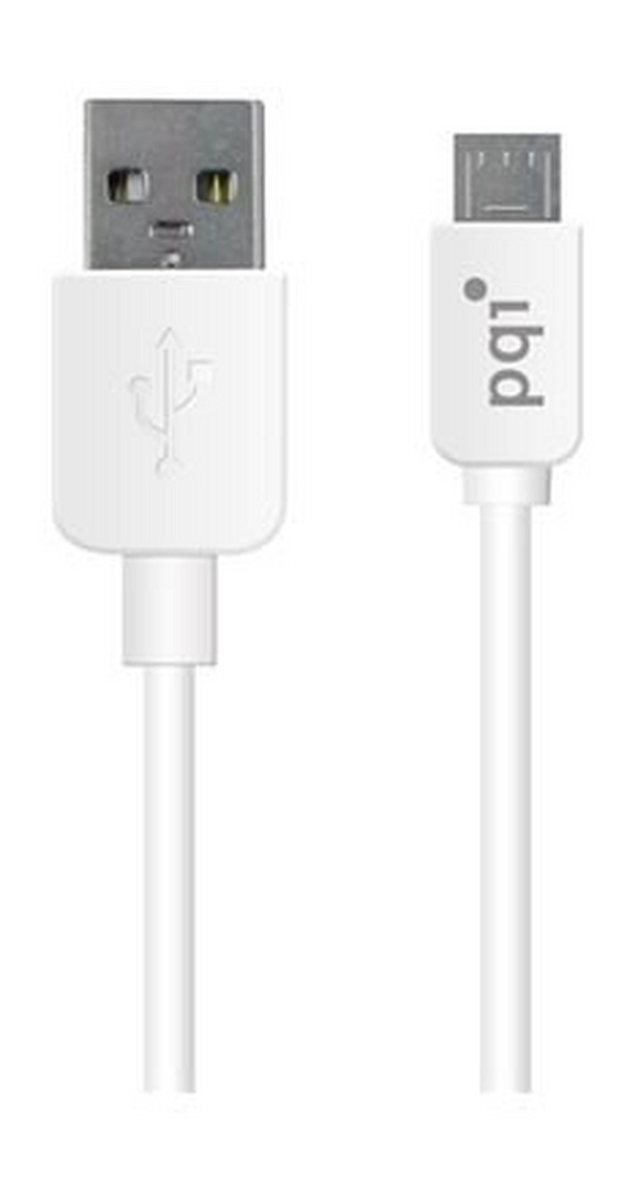 PQI U-Cable USB To Micro-USB Charge And Sync Cable 1 Meter - White
