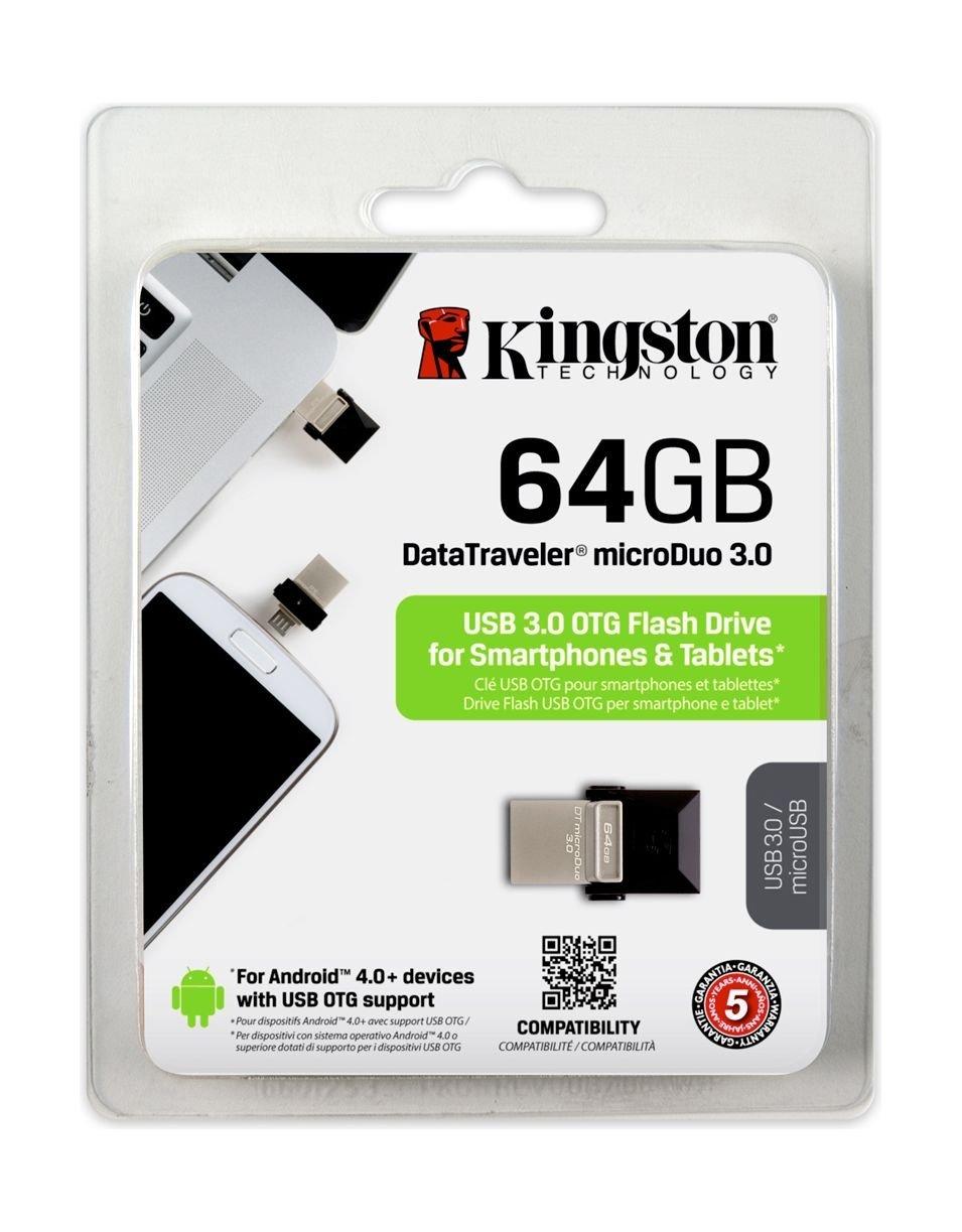 Kingston 64GB 3.0 Flash Drive OTG Data Travel MicroUSB (DTDUO3)