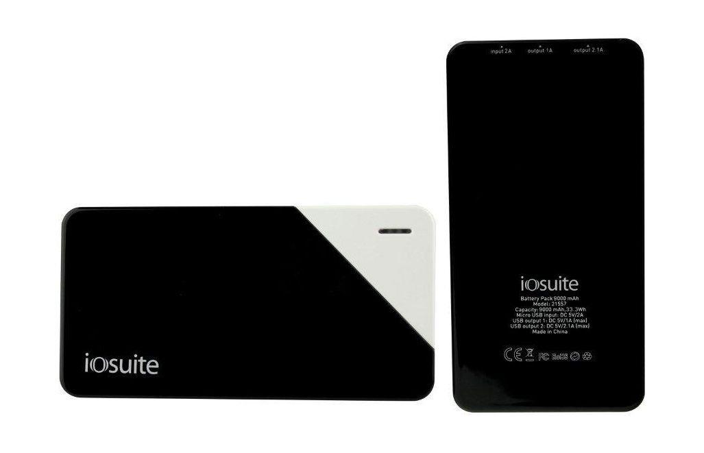 Iosuite Dual USB Power Bank 9000mAh - Black