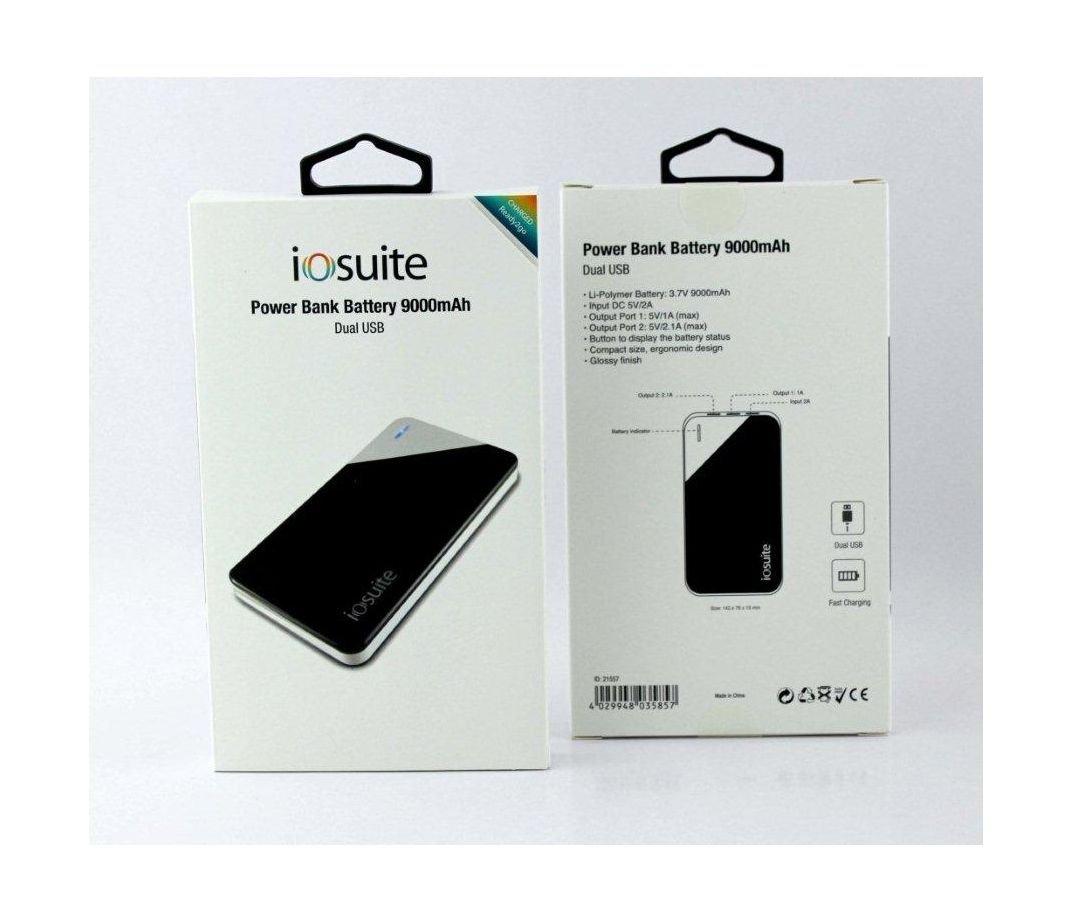 Iosuite Dual USB Power Bank 9000mAh - Black