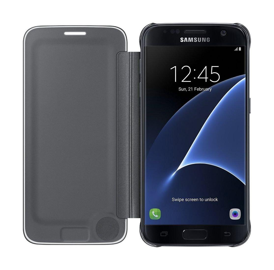 Samsung Galaxy S7 Clear View Flip Cover - Black