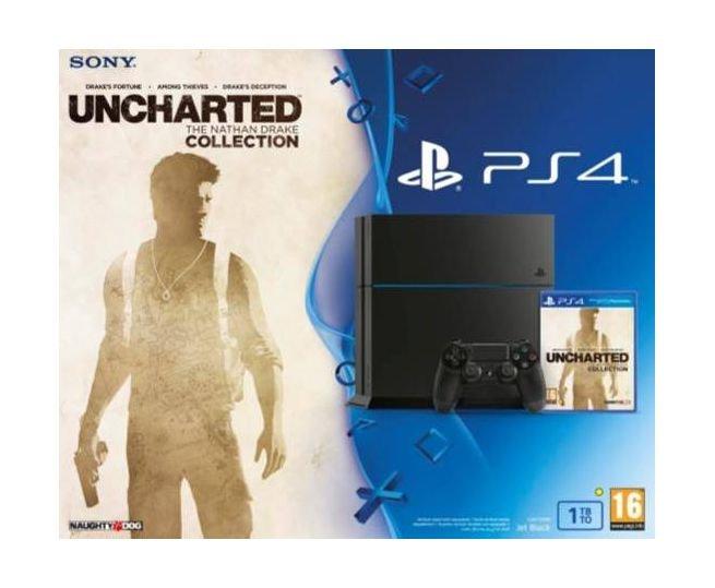 Sony PlayStation 4 1TB Console + 2 Controllers + Uncharted: The Nathan Drake Collection PS4 Game