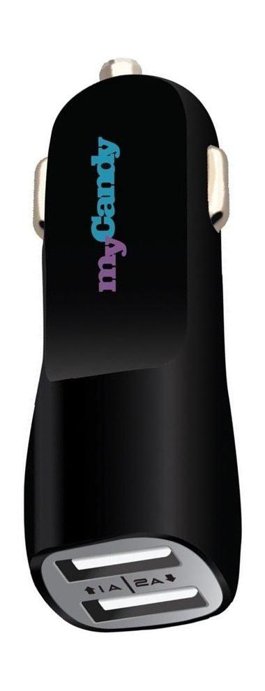 My Candy Dual USB Car Charger with MFI Lighting Cable Black Price in