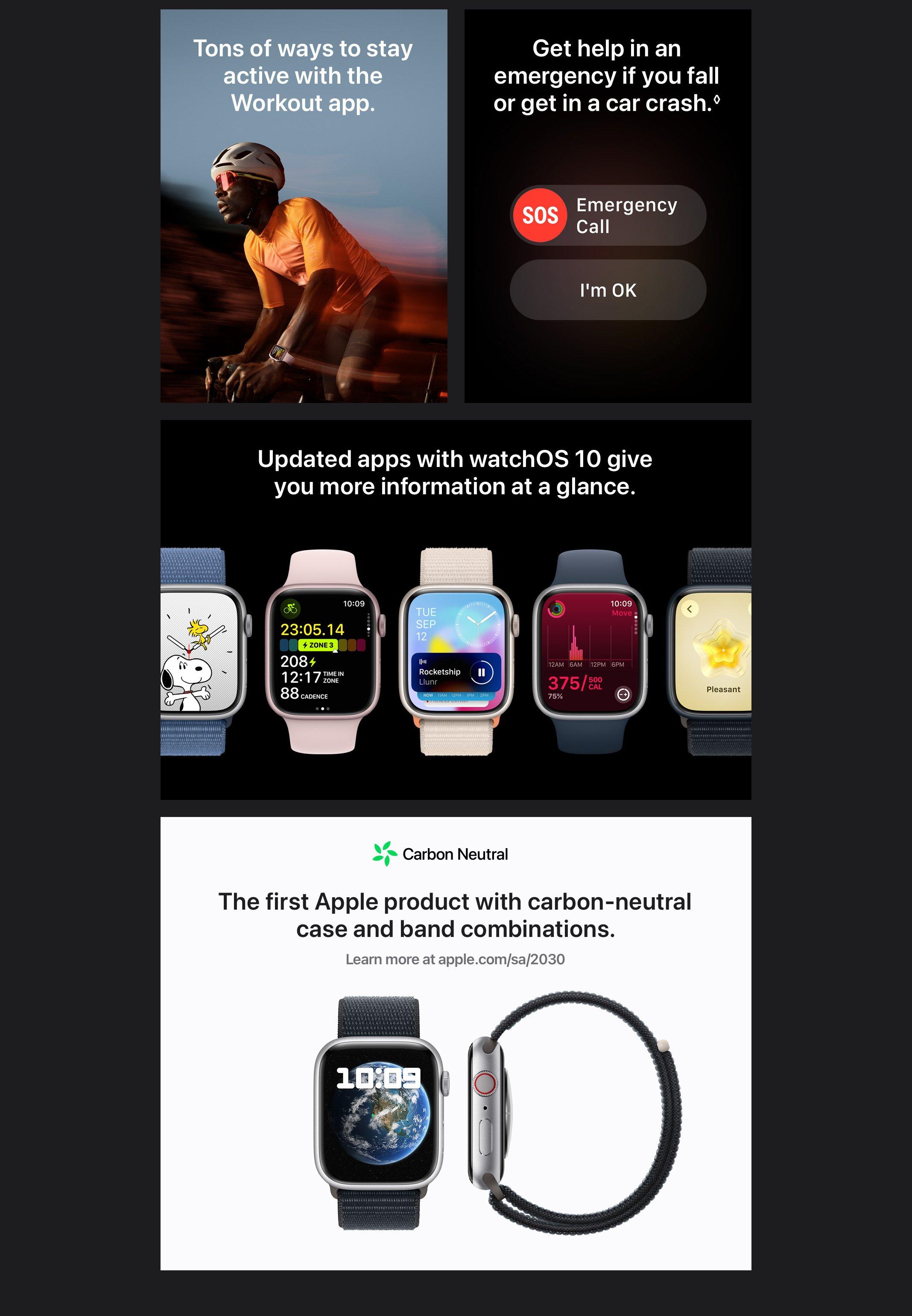 Apple Watch Series 9 GPS 45mm Midnight Aluminium Case with Midnight Sport Band 3 ws9 en web