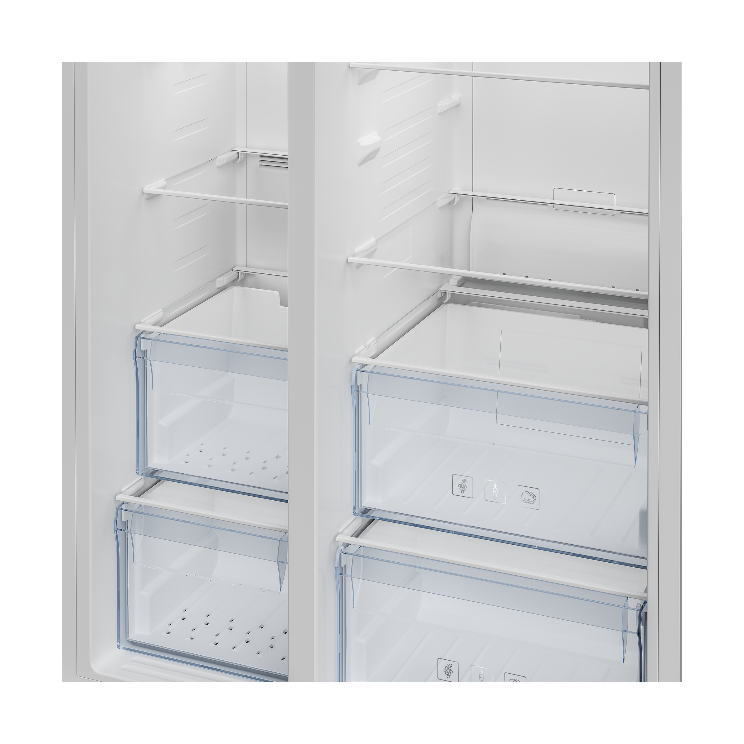 Beko 24.5Cft.640L Side By Side Refrigerator (GN170110W) – White