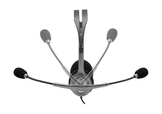 سماعة رأس ستيريو سلكية إتش ١١١ مع ميكروفون مانع للضوضاء من لوجيتك - رمادي / أسود (981-000593)