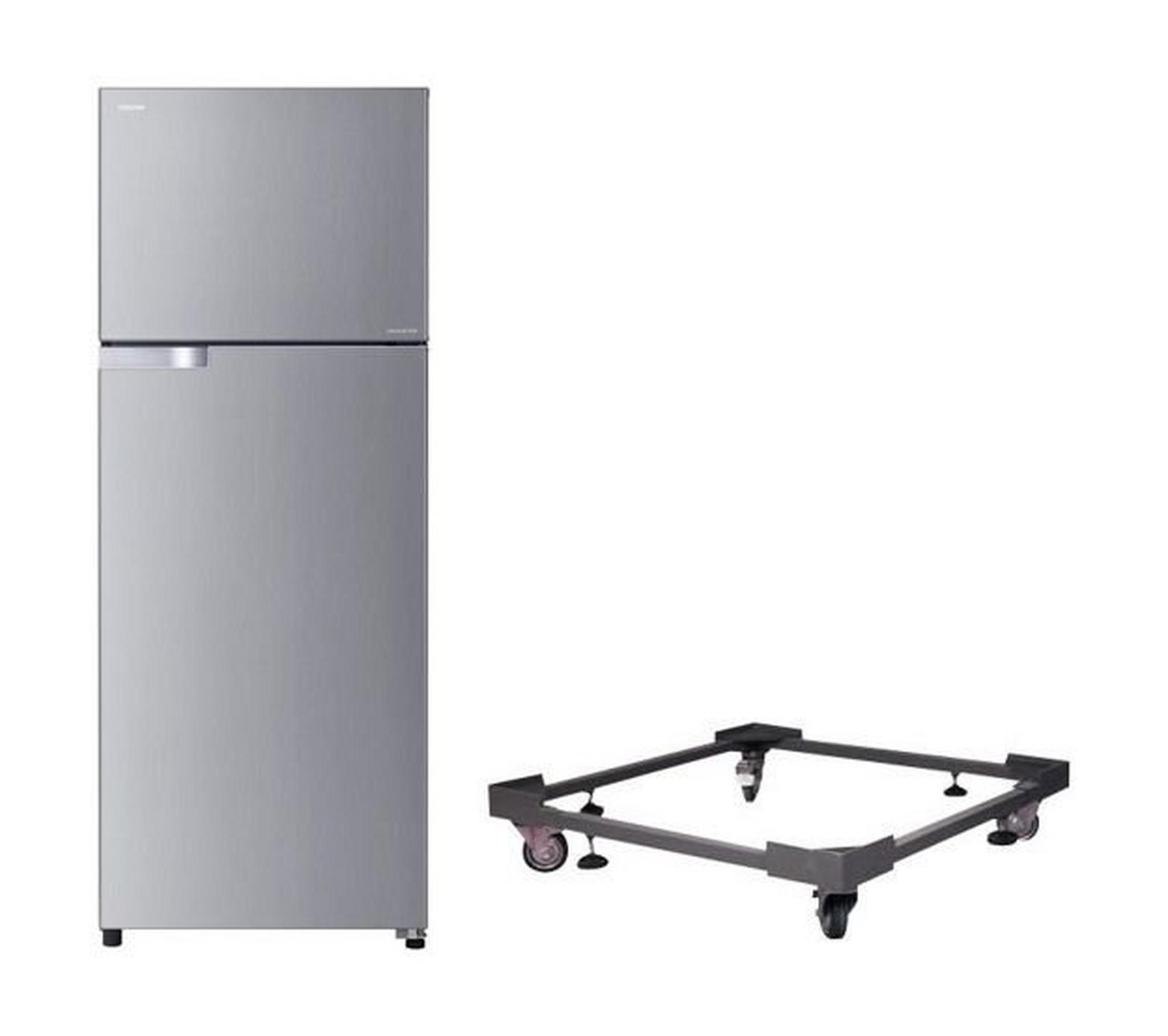 Toshiba Inverter 18 Cft. Double Door Refrigerator + Stand For Refrigerator With Large Wheels