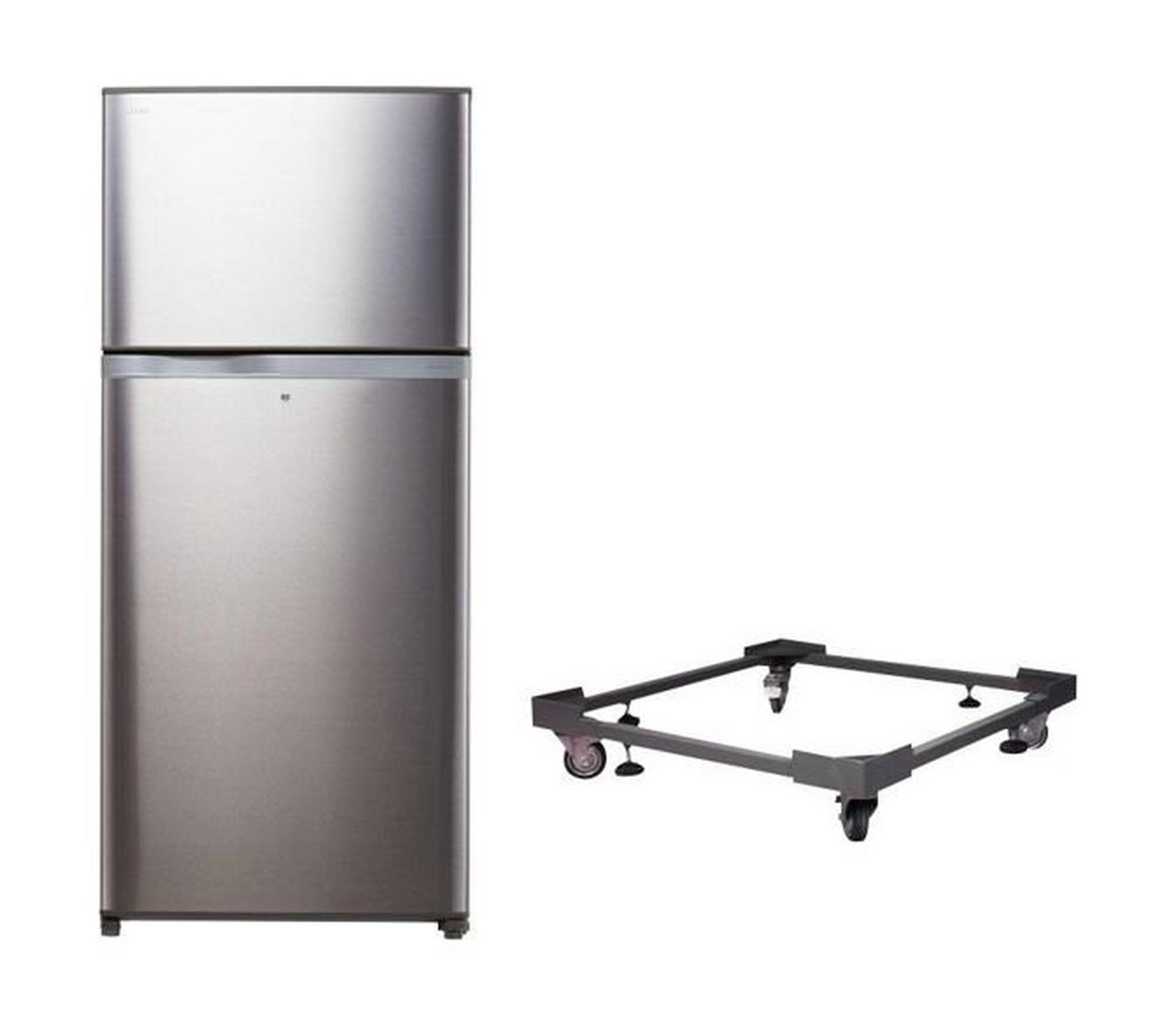 Toshiba Inverter 25 Cft. Top Mount Refrigerator + Stand For Refrigerator With Large Wheels