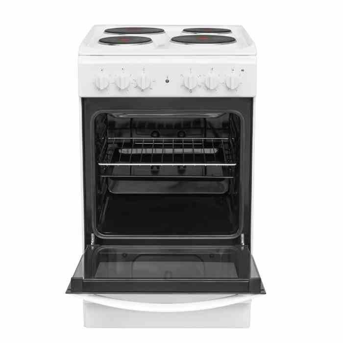 Indesit 50x60 cm 4 burner Ceramic Electric Cooker (I5ESH1E(W)/EX) – White
